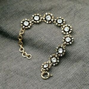 New Statement rhinestone antique chunky bracelet Anthropologie style Rococo